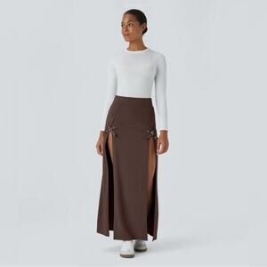 HALARA Brown Maxi Skirt